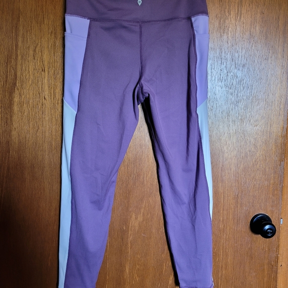 NWT Muuv Women's Workout Ankle Leggings Purple/White Sz L - Picture 4 of 9